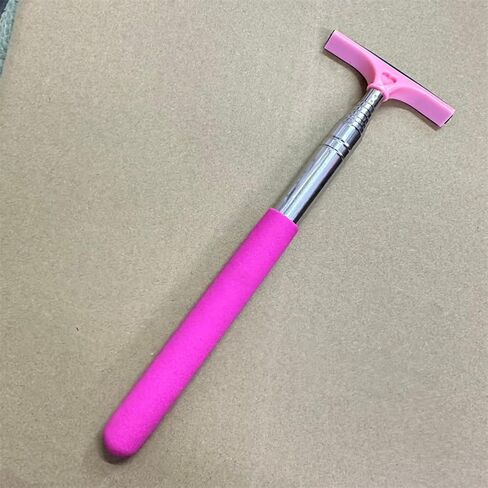 Car Rearview Mirror Wiper, Retractable Auto Glass Squeegee, Water Cleaner with Telescopic Long Rod, Portable Cleaning Tool for All Vehicles, Universal Automotive Accessories (Pink) in Saudi Arabia