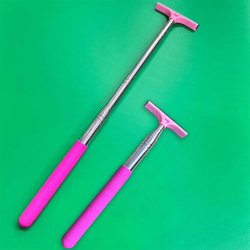 ممسحة مرآة الرؤية الخلفية للسيارة، ممسحة زجاج أوتوماتيكية قابلة للسحب، منظف المياه مع قضيب طويل تلسكوبي، أداة تنظيف محمولة لجميع المركبات، ملحقات السيارات العالمية (وردي) in Kuwait