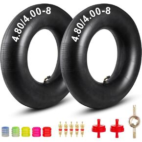 4.80/4.00-8" Inner Tubes 2-Pack Heavy Duty High Air Tightness with TR87 Angled Valve Premium Replacement for Mini Bikes, Go Kart, Lawn Mowers, Hand Truck, Wheelbarrow (2)