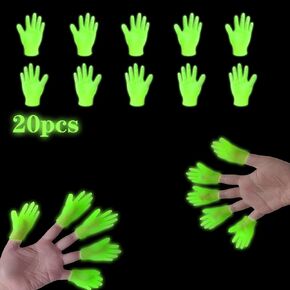 Tiny Hands for Cat Glow in Dark,Crossed Cat Hands Mini Finger Hands,Little Hands Finger Puppets for Puppet Show,Pretend Drama,Gag Performance，Halloween（20PCS）