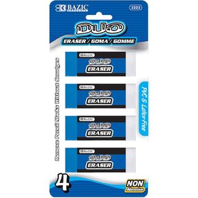 BAZIC Two-Tone Vinyl Eraser (4/Pack)