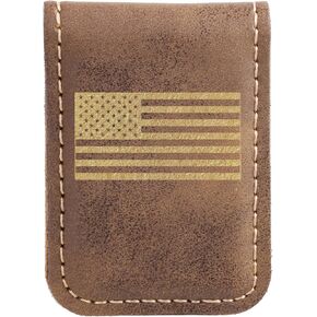 LaserGram Slim Magnetic Money Clip, Flag of the United States (Black with Silver)