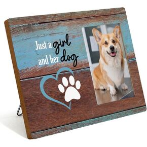 IAXIC Loss of Dog Sympathy Gift Photo Frame Dog Passing Away Gifts Dog Memorial Gifts Rustic Picture Frames Pet Memorial Gifts for Dogs Bereavement Gifts for Loss of Dog Cat Wooden Picture Frames