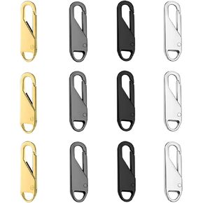 Urmspst Zipper Pull Replacement (Upgraded), 8 Pcs Detachable Zipper Pull Tabs for Boots Purse Coat Luggage Clothing Jackets Backpacks(2 Color Black, Silver)