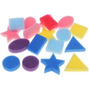 DYNWAVE 18pcs Geometric Sponge Painting Shapes for Toddlers Early Learning for Kids
