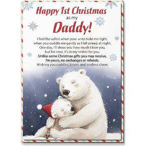 Christmas Card for Dad to Be, Daddy to Be Merry Christmas Greeting Cards with Envelope and Seal, Soon to Be Daddy Christmas Gift from The Bump