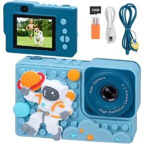 لعبة كاميرا رقمية للأطفال من KKUYT، كاميرا أطفال بشاشة IPS مقاس 2.4 بوصة مع بطاقة SD سعة 32 جيجابايت، وكاميرا فيديو عالية الدقة 1080 بكسل للأطفال من سن 3 إلى 9 سنوات، أفضل هدية لعيد الميلاد للأولاد والبنات in Kuwait
