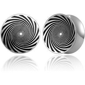 2PCS Vortex Gauges Plugs Tunnels for Ears, Hypoallergenic 316 Stainless Steel Ear Plugs Tunels Gauuges for Stretched Ears 8mm-25mm (0G-1") Body Piercing Jewelry for Women Men