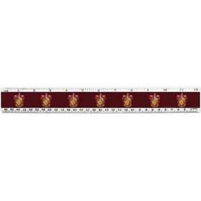 Harry Potter Gryffindor Painted Crest 12 Inch Standard and Metric Plastic Ruler