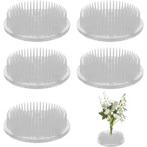 6 Pcs Flower Frog Pin Holder with 3 Suckers, 2.76" Clear Plastic Floral Frog, Kenzan Frog Flower Arrangement Holder for Flower Craft, Plant Fixation and Decoration
