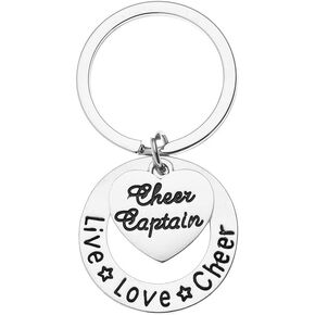 Sportybella Cheer Captain Keychain- Girls Cheerleading Megaphone Key Chain, Cheerleader Charm Keychain, Cheer Jewelry - Gift For Cheerleader Captains