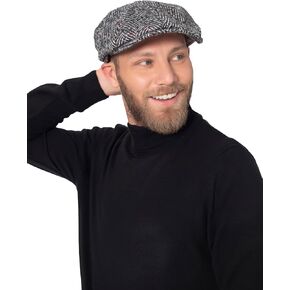 Tweed Wool 8 Panel Newsboy Cap, Baker BOY Flat Cap, Men’S Winter Cap