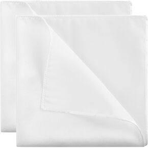 2pcs Men's Handkerchiefs Selected Soft White Hankie Suit Machine Wash Solid Pocket Squares Towel Premium Gents Hankies for Men Workout Father's Day Christmas Party Gifts