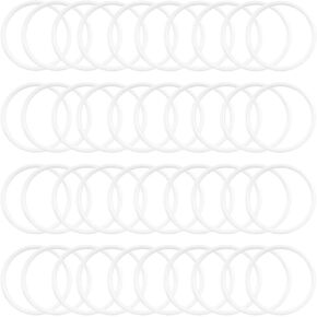 36Pcs Macrame Hoops Ring, BetterJonny 85mm Plastic Craft Rings Hoops White Dream Catcher Rings Wreath Hoop Rings for Home Decorations DIY Crafts and Wall Hanging Crafts