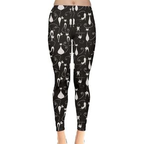 CowCow Womens Cats Kitten Meow Funny Cute Lovely Animal Leggings, XS-5XL