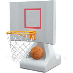Pool Shot Rock The House Poolside Freestanding 15" Diameter Basketball Hoop, Includes 2 Waterproof Vinyl Basketballs, White in Saudi Arabia