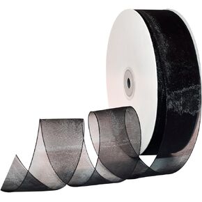 Morex Ribbon 91809/100-613 Organdy Nylon Ribbon, 1 1/2-Inch by 100-Yard, Black
