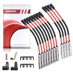 Micro Set of 12 Ignition Spark Plugs Wire Set Compatible with Mercedes-Benz C240 C280 CLK320 ML350 SLK320 Chrysler Crossfire Replacement for 1121500019 1121500118