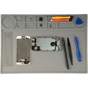 Kaisi KS-102 Repair Work Mat,Heat Resistant 932°F Non-Magnetic Silicone Soldering Mat, Watch repair Mat,Electronic Solder Pad，for Repairing Mechanical Watches, Monitors, Etc (Gray)