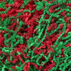 Mefleet 2 LB Crinkle Cut Paper Shred Filler Green & Red Crinkle Paper Shredded Paper for Gift Box - Gift Basket Filler - Gift Box Stuffing for Christmas Xmas Holiday Packaging Wrapping