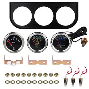 Triple Gauge Kit Water/Fuel/Oil 2'' 52mm DC 12V Mechanical Triple Gauge Set Car Meter Auto Gauge Water Temp Oil Pressure Meter Fuel Meter 3 in1 Car Meter Auto Gauge Kit