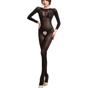 HTRUIYA Sexy Shiny Bodystockings for Women Outfits Naughty Bodysuits Full Body Stockings Tights for Ladie