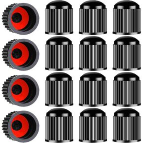 50 PCS Tire Valve Stem Caps, Plastic Tire Valve Caps The Upgraded Version Valve Stem Caps with a Sealing Ring Black Tire Valve Stem Covers for Bikes Cars Trucks Bicycles Motorcycles