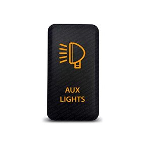 CH4X4 Push Switch for Toyota Tacoma, FJ Cruiser, Land Cruiser, Fortuner, Hilux, 4Runner, Prado 12V 3Amp - Auxiliary Lights Symbol - Amber LED