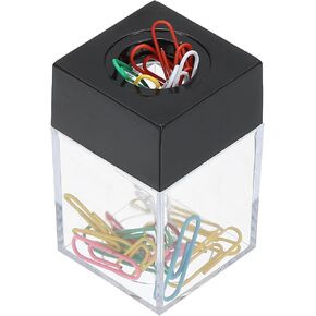 PATIKIL Magnetic Paper Clip Holder Dispenser, Large Capacity Paper Clip Organizers with Magnetic Top for Desk Supplies, Office, Classroom, Home, White