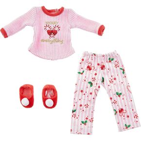 American Girl WellieWishers 14.5-inch Doll Merry Everything PJs Outfit with Top, Pants, and Plush Slippers, For Ages 4+