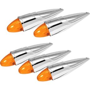 Large Cab Lights for Peterbilt, 17 LED Cab Marker Light for Heavy Duty Truck, Waterproof Chrome Roof Clearance Light for Kenworth Freightliner Mack Western Star Paccar 12V, Amber