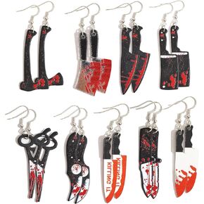 9 Pairs Halloween Earrings for Women Halloween Accessories Jewelry Gifts Decoration Lightweight Acrylic Earrings Set