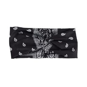 Motique Accessories Paisley Black Twist Turband Wide Headwrap Hair Band for Women