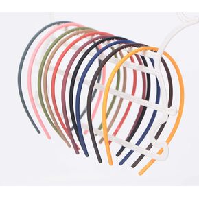 TANLOMY 10 Pieces 5mm Plastic Headbands for Girls and Women, Thin Plain Plastic Hairbands with Short Teeth in 10 Colors for Rainbow Headbands DIY Hair Accessories