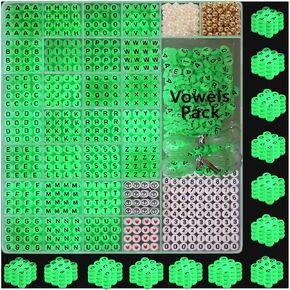 1650 Pcs Letter Beads with Extra Vowels and Number Beads- Letter Beads for Bracelet- Bracelet Letter Beads- Letter Beads for Friendship Bracelets