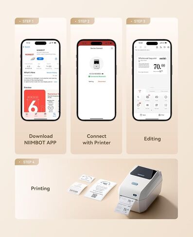 NIIMBOT Label Maker for Sticker Labels, K3 Label Printer Can Print Width 3.15 Inch Label Paper for Small Business and Home Office, Compatible with PC, 7 Android&3 iOS (White) in Kuwait