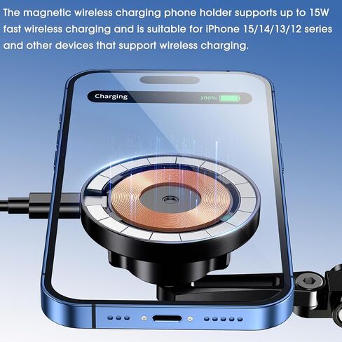 حامل هاتف مغناطيسي للشحن اللاسلكي لسيارة Tesla Cybertruck 2024 | شحن سريع 15 وات | حامل هاتف Cybertruck Magsafe | يدعم الاستخدام الأفقي والرأسي للهواتف المحمولة | ملحقات سايبر ترك in Kuwait