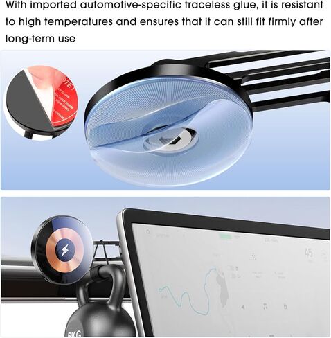 حامل هاتف مغناطيسي للشحن اللاسلكي لسيارة Tesla Cybertruck 2024 | شحن سريع 15 وات | حامل هاتف Cybertruck Magsafe | يدعم الاستخدام الأفقي والرأسي للهواتف المحمولة | ملحقات سايبر ترك in Kuwait