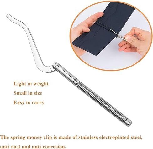65mm Metal Spring Money Clip Insert Bar Wallet Clamp For Bifold Leather Purse Credit Card Holder 2-1/2" Long (Bronze) in Saudi Arabia