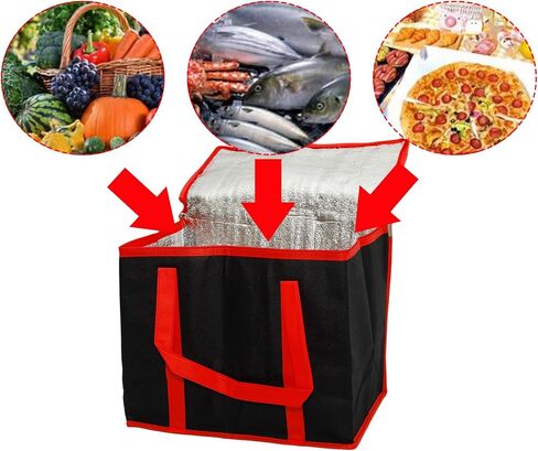 Lilaly Styrofoam Cooler Food Delivery Bag, Insulated Grocery Bags Insulated Cooler Bag for Hot or Cold Food Delivery, Groceries, Travel, Shopping in Saudi Arabia