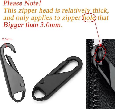 Urmspst Zipper Pull Replacement (Upgraded), 8 Pcs Detachable Zipper Pull Tabs for Boots Purse Coat Luggage Clothing Jackets Backpacks(2 Color Black, Silver) in Kuwait