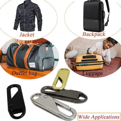 Urmspst Zipper Pull Replacement (Upgraded), 8 Pcs Detachable Zipper Pull Tabs for Boots Purse Coat Luggage Clothing Jackets Backpacks(2 Color Black, Silver) in Kuwait