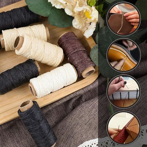 Lineco Waxed Genuine Linen Thread, 20 Yards, Pack of 3 Spools: Natural (BBHM208) in Saudi Arabia