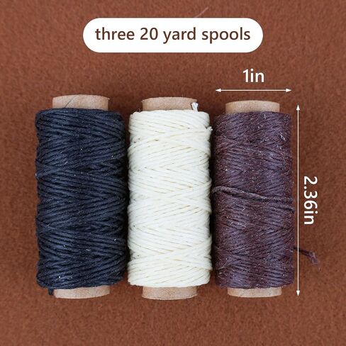 Lineco Waxed Genuine Linen Thread, 20 Yards, Pack of 3 Spools: Natural (BBHM208) in Saudi Arabia