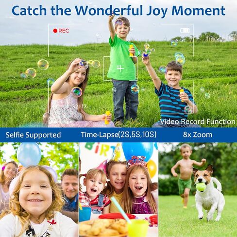 لعبة كاميرا رقمية للأطفال من KKUYT، كاميرا أطفال بشاشة IPS مقاس 2.4 بوصة مع بطاقة SD سعة 32 جيجابايت، وكاميرا فيديو عالية الدقة 1080 بكسل للأطفال من سن 3 إلى 9 سنوات، أفضل هدية لعيد الميلاد للأولاد والبنات in Kuwait
