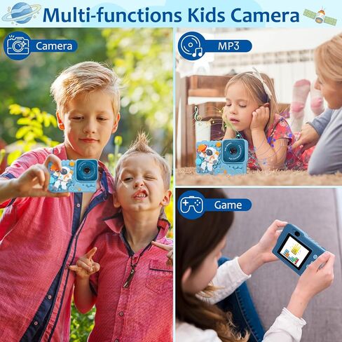 لعبة كاميرا رقمية للأطفال من KKUYT، كاميرا أطفال بشاشة IPS مقاس 2.4 بوصة مع بطاقة SD سعة 32 جيجابايت، وكاميرا فيديو عالية الدقة 1080 بكسل للأطفال من سن 3 إلى 9 سنوات، أفضل هدية لعيد الميلاد للأولاد والبنات in Kuwait