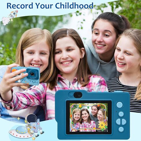 لعبة كاميرا رقمية للأطفال من KKUYT، كاميرا أطفال بشاشة IPS مقاس 2.4 بوصة مع بطاقة SD سعة 32 جيجابايت، وكاميرا فيديو عالية الدقة 1080 بكسل للأطفال من سن 3 إلى 9 سنوات، أفضل هدية لعيد الميلاد للأولاد والبنات in Kuwait