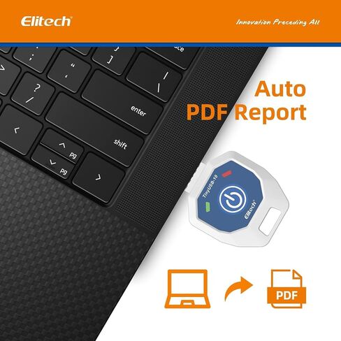 Elitech 10 Pack مسجل بيانات درجة الحرارة للاستخدام الفردي لمدة 90 يومًا أثناء الرحلة، مسجل درجة الحرارة القابل للتصرف، تقرير PDF صغير ولكن النخبة TinyUSB 14～104 درجة فهرنهايت، UTC-0 الافتراضي in Kuwait