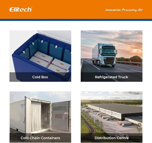 Elitech 10 Pack مسجل بيانات درجة الحرارة للاستخدام الفردي لمدة 90 يومًا أثناء الرحلة، مسجل درجة الحرارة القابل للتصرف، تقرير PDF صغير ولكن النخبة TinyUSB 14～104 درجة فهرنهايت، UTC-0 الافتراضي in Kuwait