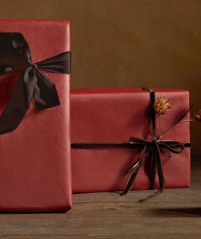 Brown Christmas Velvet Ribbon for Tree, Gift Wrapping, Flower Bouquet, Wreath Decorations, Bow Making 3/8'', 25 Yards in Saudi Arabia